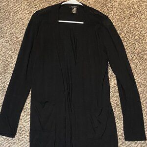 Black Open-Front Cardigan